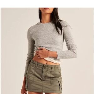 Abercrombie & Fitch low rise Green Khaki Cargo Mini Skirt